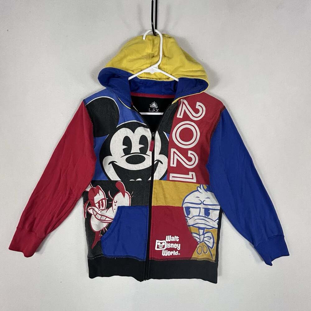 Walt Disney World Mickey Mouse and Friends Full Zip Hoodie Kids Boys Large Youth